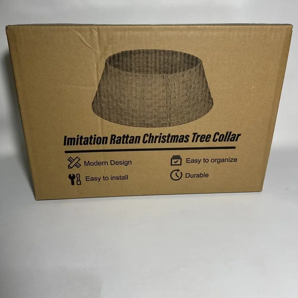 Imitation Rattan Christmas Tree Collar New In Box Never Used Holiday Decor